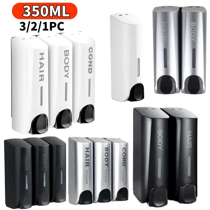 

Диспенсер для душа и лосьона 350 мл, водонепроницаемый, для шампуня и геля для душа, настенный, с прозрачным окном, для дома, отеля, ресторана