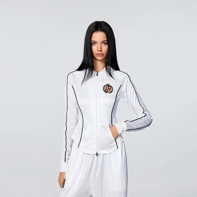 

American Retro Zipper Hooded Sweatshirt Women'S New Trendy Brand Slim Top New