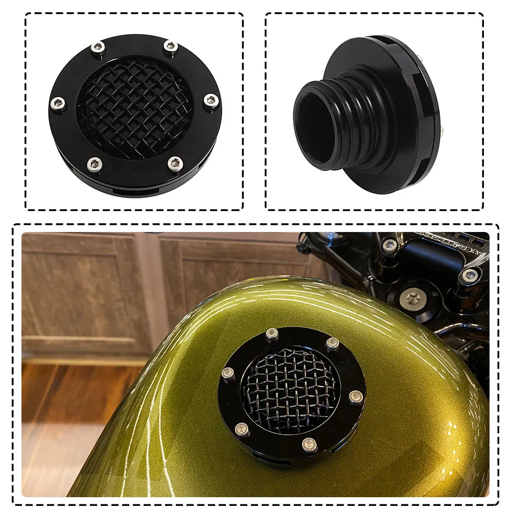 Moto Accessory CNC Aluminum Copper For Harley Sportster XL 1200 883 48 Softail Dyna Road King Grid Oil Tank Caps Fuel Tank Cover