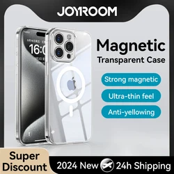 Магнитный прозрачный чехол Joyroom для iPhone 15 14 13 Pro Max, Чехол Для Magsafe с беспроводной зарядкой, противоударный чехол с защитой от падения