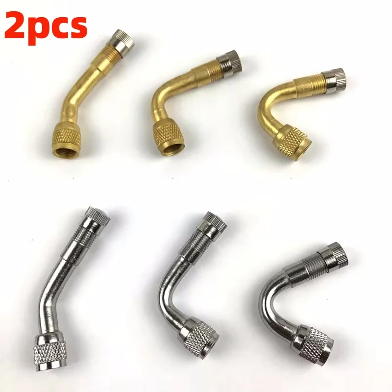 2pcs 45/90/135 Degree Angle Brass Auto Air Tyre Valve Extender Auto Motorcycle Valve Adaptor Tyre Inflatable Tube Extension