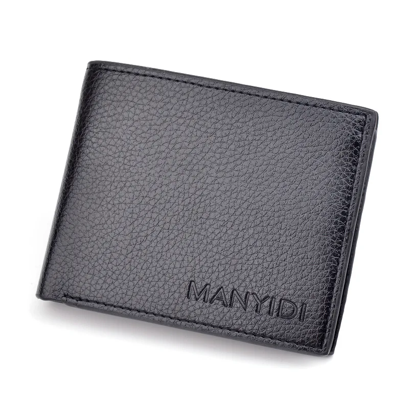 New wallet short men's driver's license Thin Wallet  off horizontal business leisure litchi soft Wallet