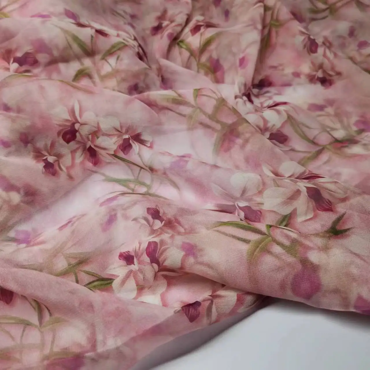 On Sale 100% Real Silk Georgette Flower Fabric 8mm Mulberry Silk DIY Sewing Material