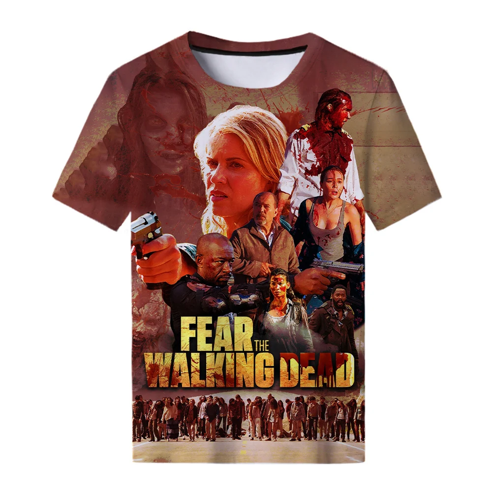 The Walking Dead T-Shirts Horror 3D Printed Streetwear Men Women Fashion Oversized Short Sleeve T Shirt Kids Tees Tops Clothing