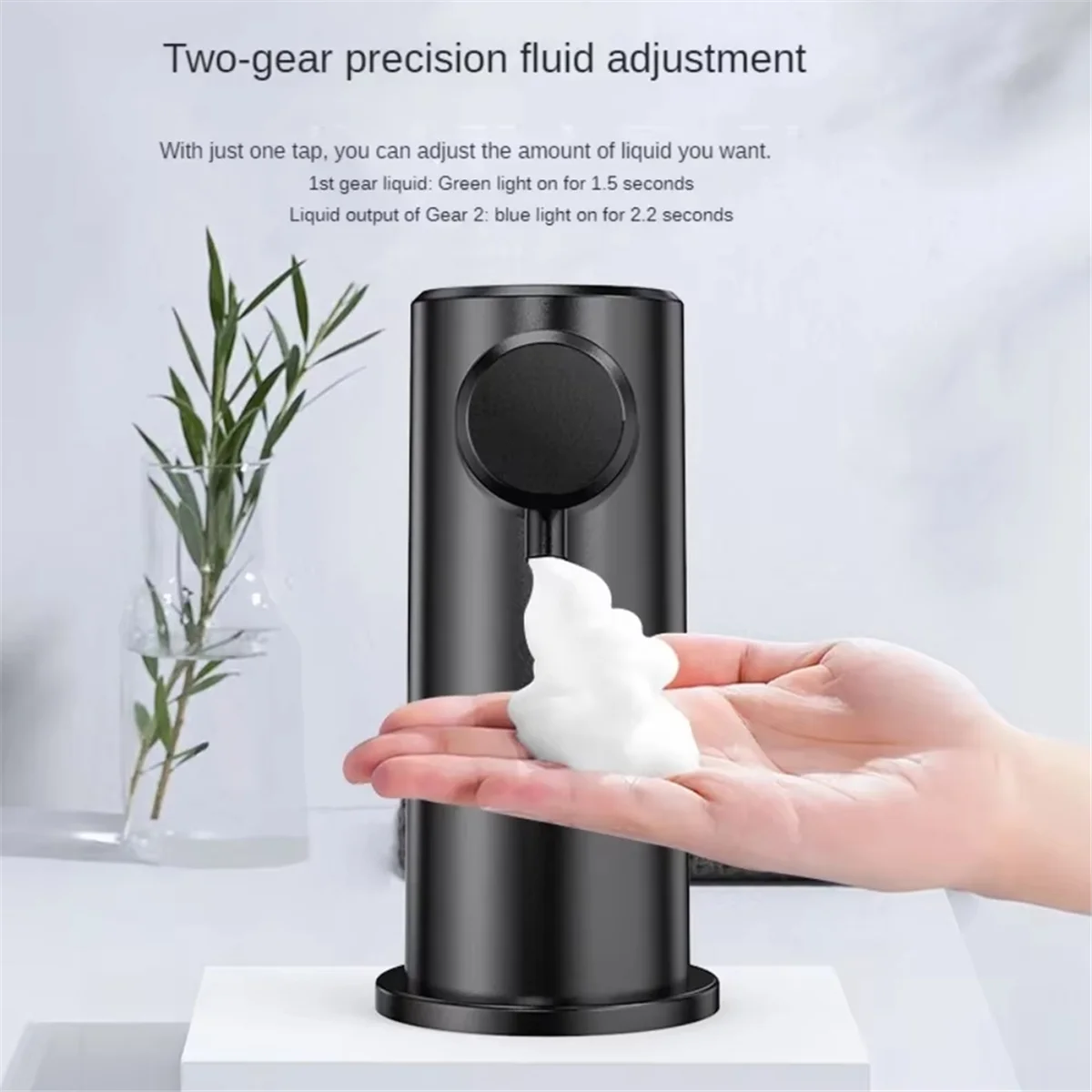 A56XA Countertop Sink Faucet Soap Dispenser Infrared Induction Automatic Soap Dispenser Bathroom Dispensers Liquid Grey