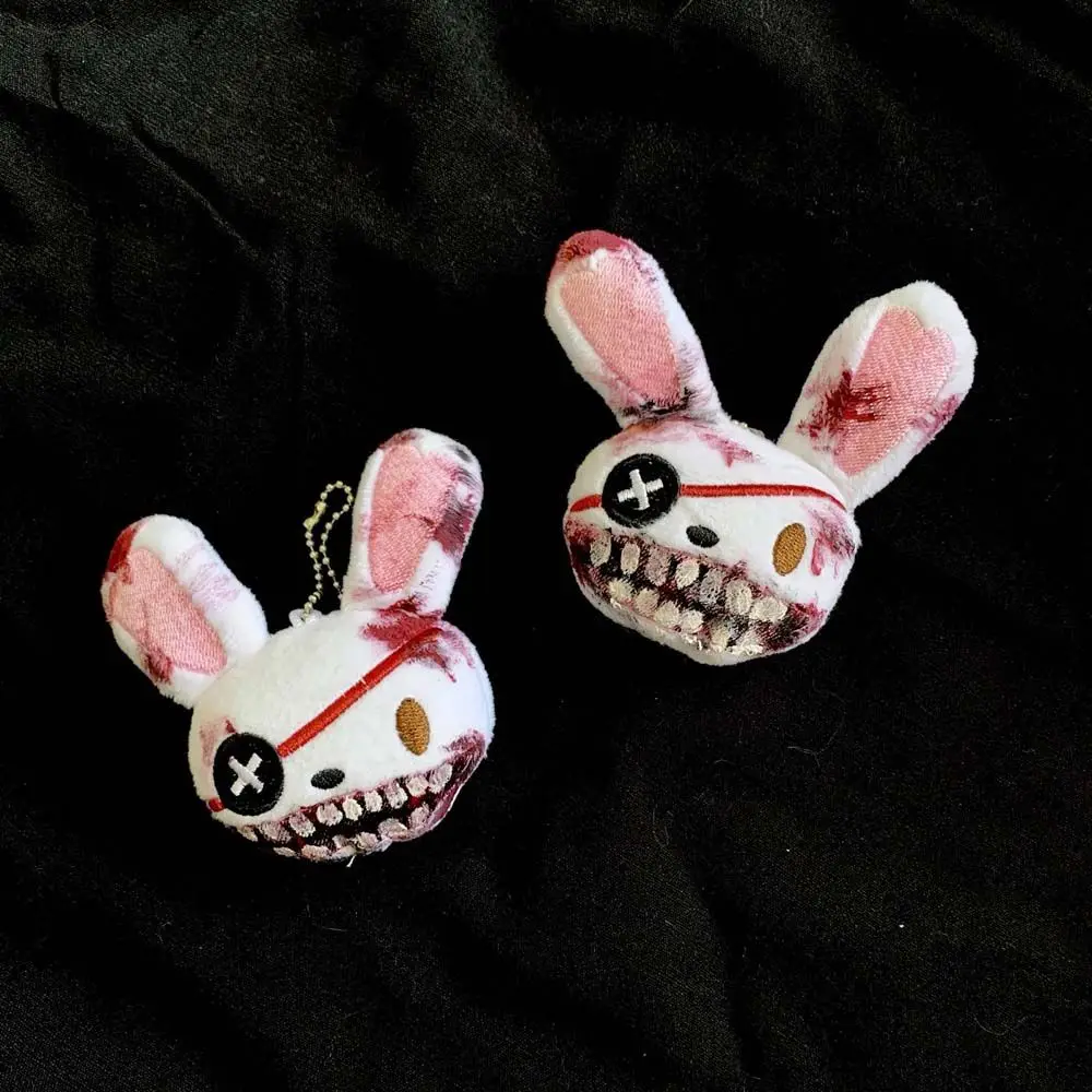 Ręcznie robione dla kobiet para jednooki Harajuku pluszowa biżuteria królik brelok torba ze zwierzętami wisiorek Halloween breloczek