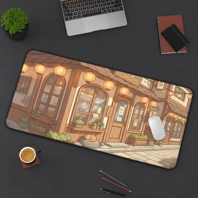 

Nostalgic Ramen Shop Deskmat,non-slip and Waterproof Mousepad,office and Gaming Desk Decorative Mat,the Perfect Gift for Friends