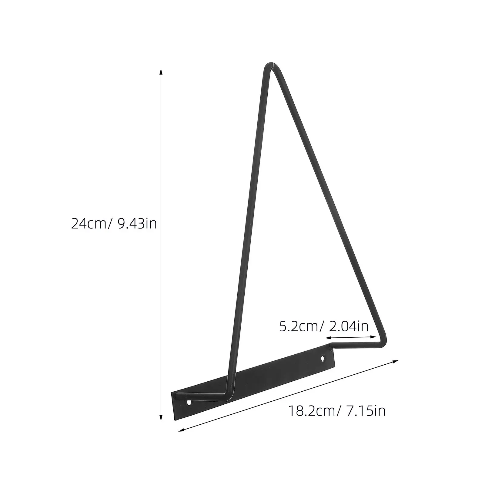 Black Metal Wall Mount Vinyl Record Shelf Sturdy Triangular Floating Rack for Records Magazine Storage Home Decor Vinyl Wall