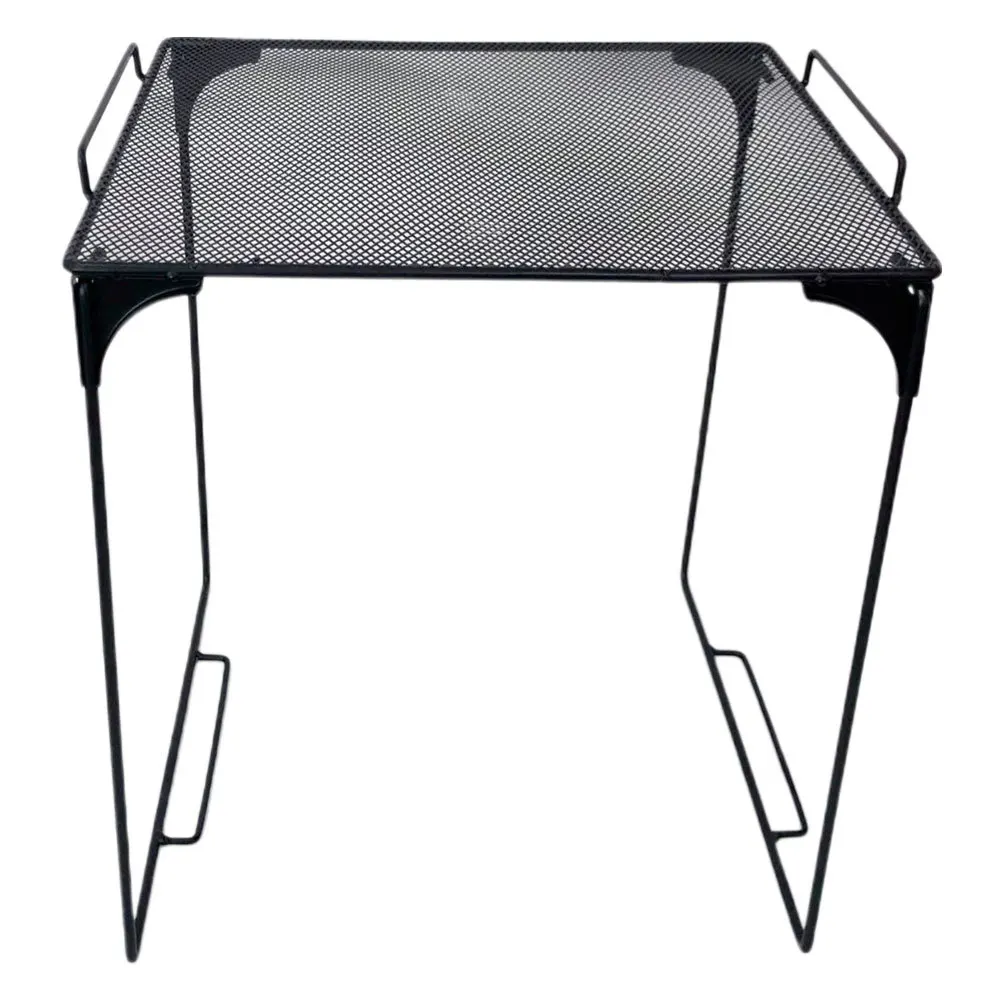 

Metal Locker Shelf Foldable Mesh Organizer Stackable Cabinet Storage Rack Bathroom Under Sink School Gym Organizer Black