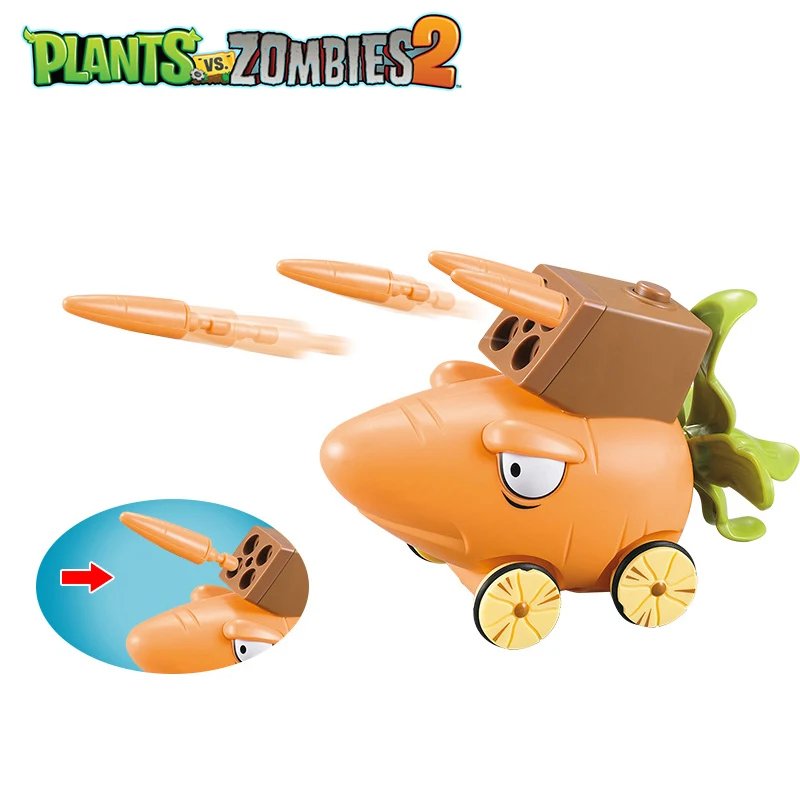 Plants Vs Zombies 2 Carrot Chariot Toy Set Pull Back Car Action Figures Battle Game Model Game Character Kid Boy Toy Gifts