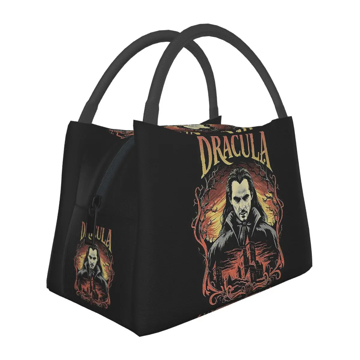 Dracula Overlooking His Castle In Lunch Bags Insulated Bento Box Lunch Tote Picnic Bags Thermal Bag for Woman Children Travel