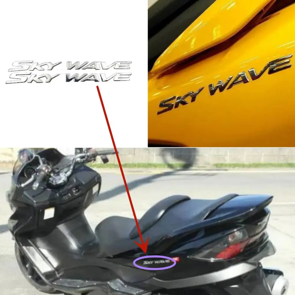 For Suzuki AN250 AN400 AN650 Skywave Burgman Motorcycle 3D Badge Emblem Tank SKY WAVE Logo Decorative Decals Sticker