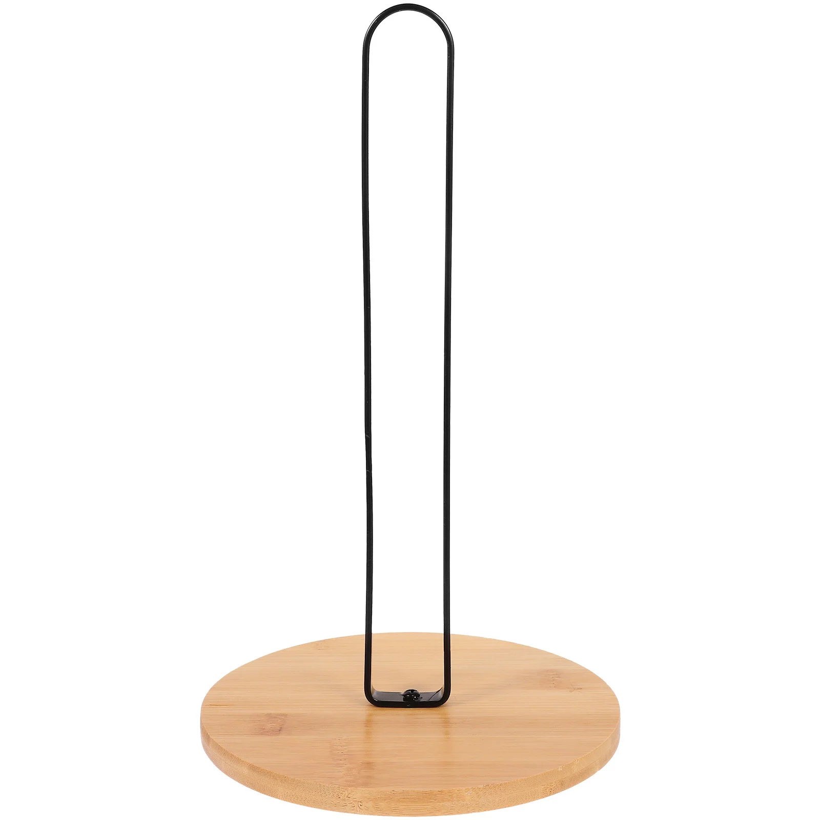 حامل لفائف الورق المعدنية الخشبية تصميم عمودي غير قابل للانزلاق أسفل المطبخ الحمام منشفة حامل كونترتوب حامل المناشف الورقية