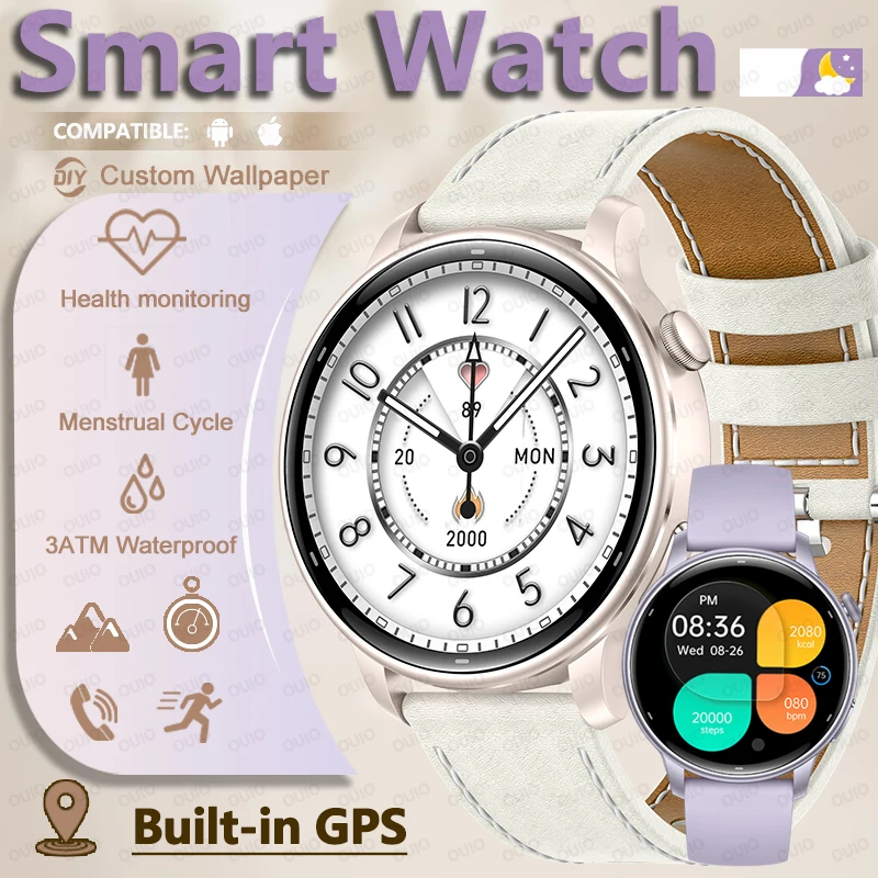 

New Lady Fashion Smart Watch Music Entertainment Heart Rate 1.32" AMOLED Screen Built-in GPS Sports Mode Waterproof Smart Watch