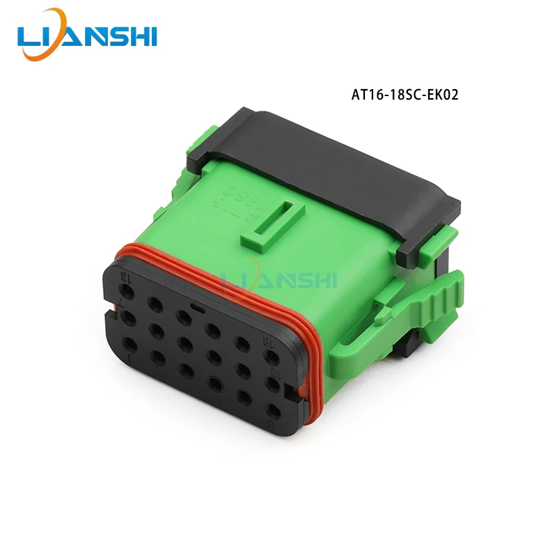 AT16-18SC-EK02 Automobile waterproof plug socket for heavy-duty truck excavator transmission line bundle sensor green connector