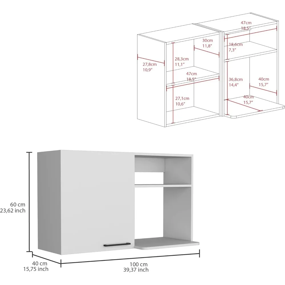 Set da cucina Kangmusi 2 pezzi, pensile + lavello multiuso, bianco