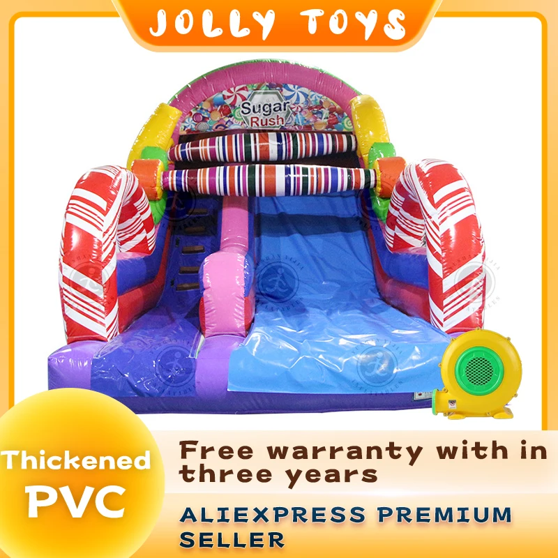 Colorful children's outdoor inflatable slide castle, high quality inflatable slide castle