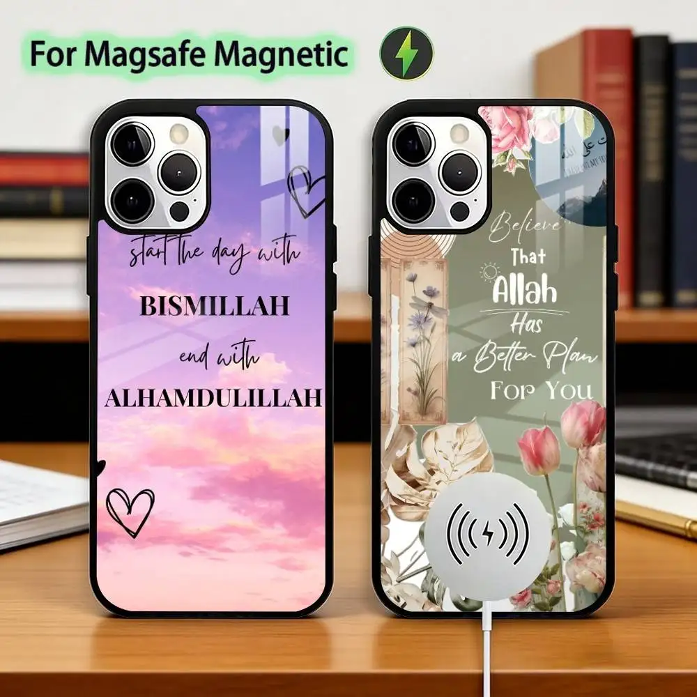 

Bismillah Allah I-Islam Art Phone Case For iPhone17,16,15,14,13,12,11 Plus,Pro Magnetic with Magsafe Wireless Charging