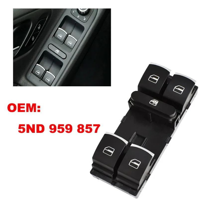 

Car Electric Power Window Master Switch Control Button For VW Jetta Tiguan Golf GTI MK5 MK6 Passat B6 CC 5ND959857