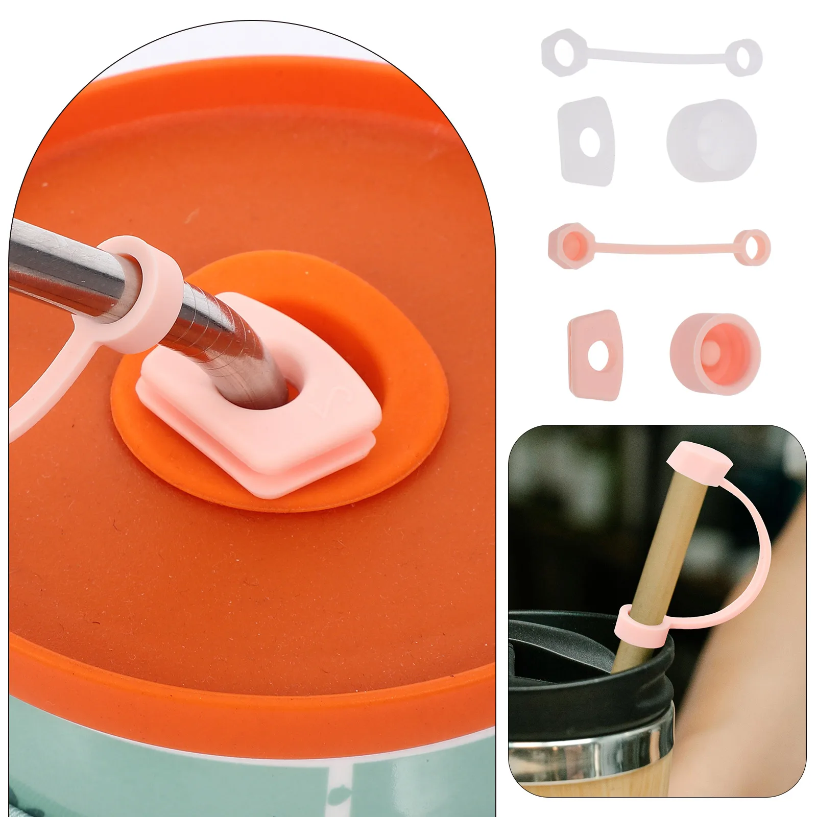 

2Sets Spillproof Silicone Straw Cover Tumbler Stopper Set Reusable Leak Stopper Drinking Accessories Straw Covers Cap