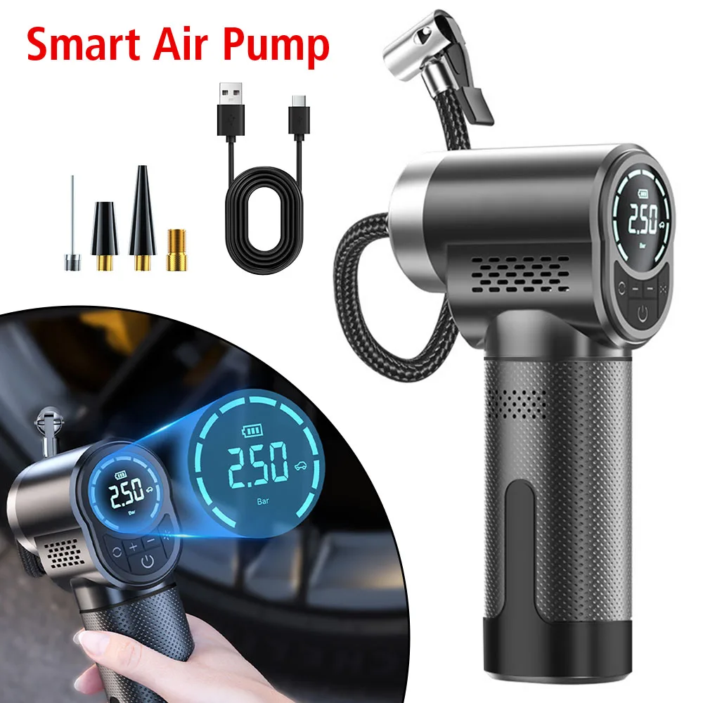 Wireless Tire Accessories Car Air Compressor Electric Smart Car Tire Air Pump for Car Motorcycle Bike Tire Boat Ball 150PSI