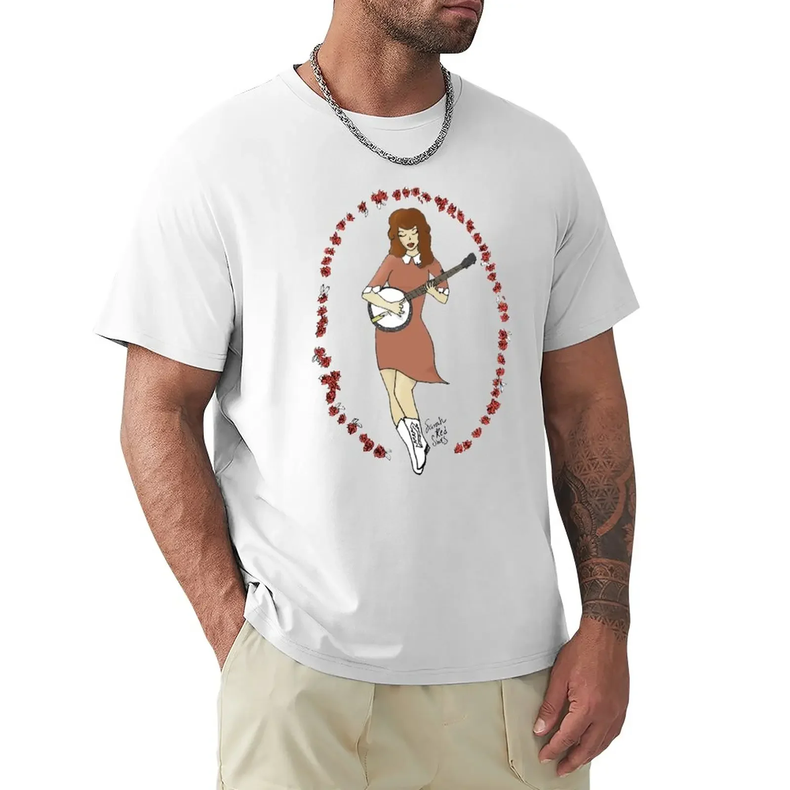 

Bluegrass Gal Banjo Pinup Girl T-Shirt summer top sublime mens champion t shirts