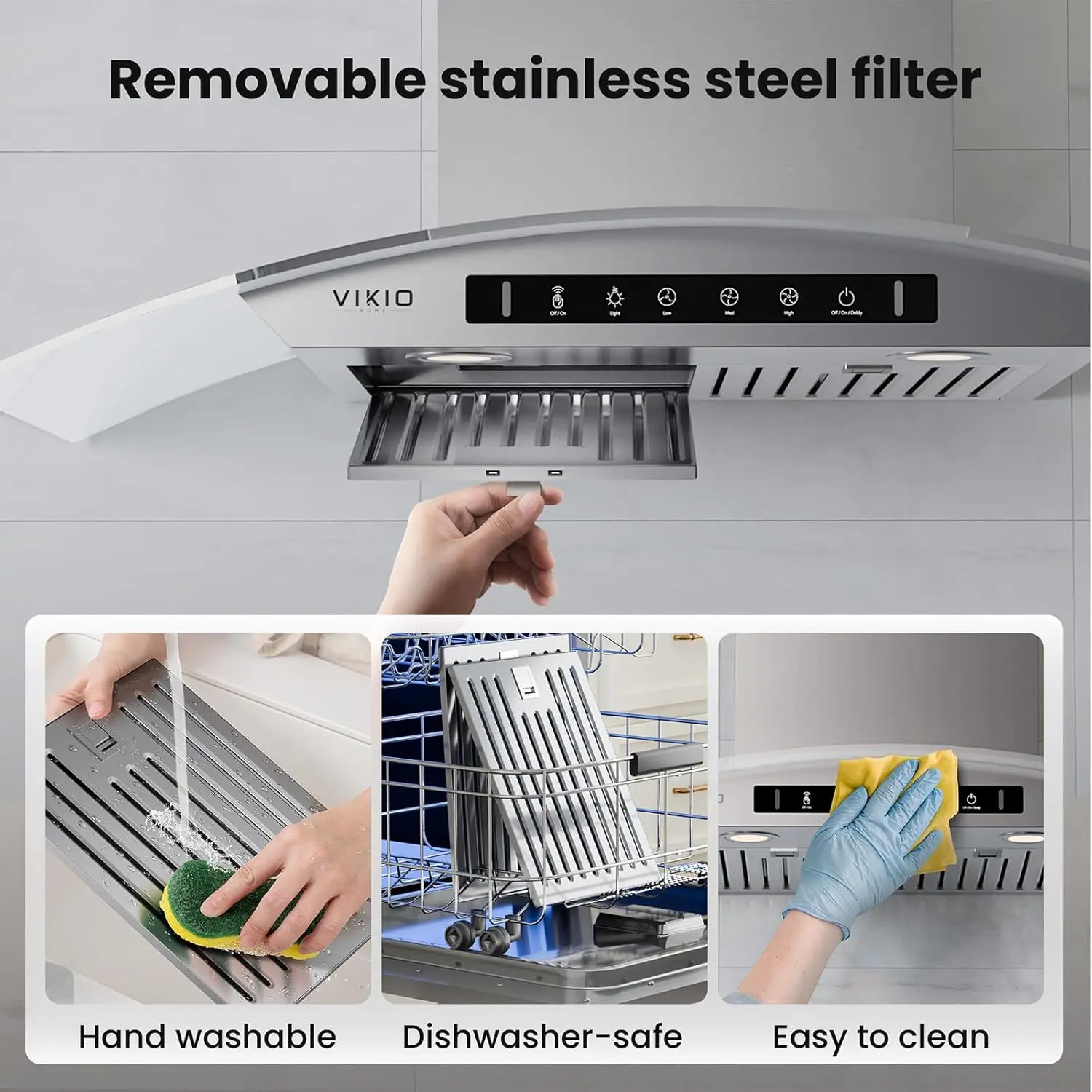 غطاء محرك السيارة مثبت على الحائط مقاس 36 بوصة من الزجاج المقسى 900 CFM فتحة تهوية مدخنة المطبخ من الفولاذ المقاوم للصدأ مع مستشعر قوي ومفتاح التحكم باللمس