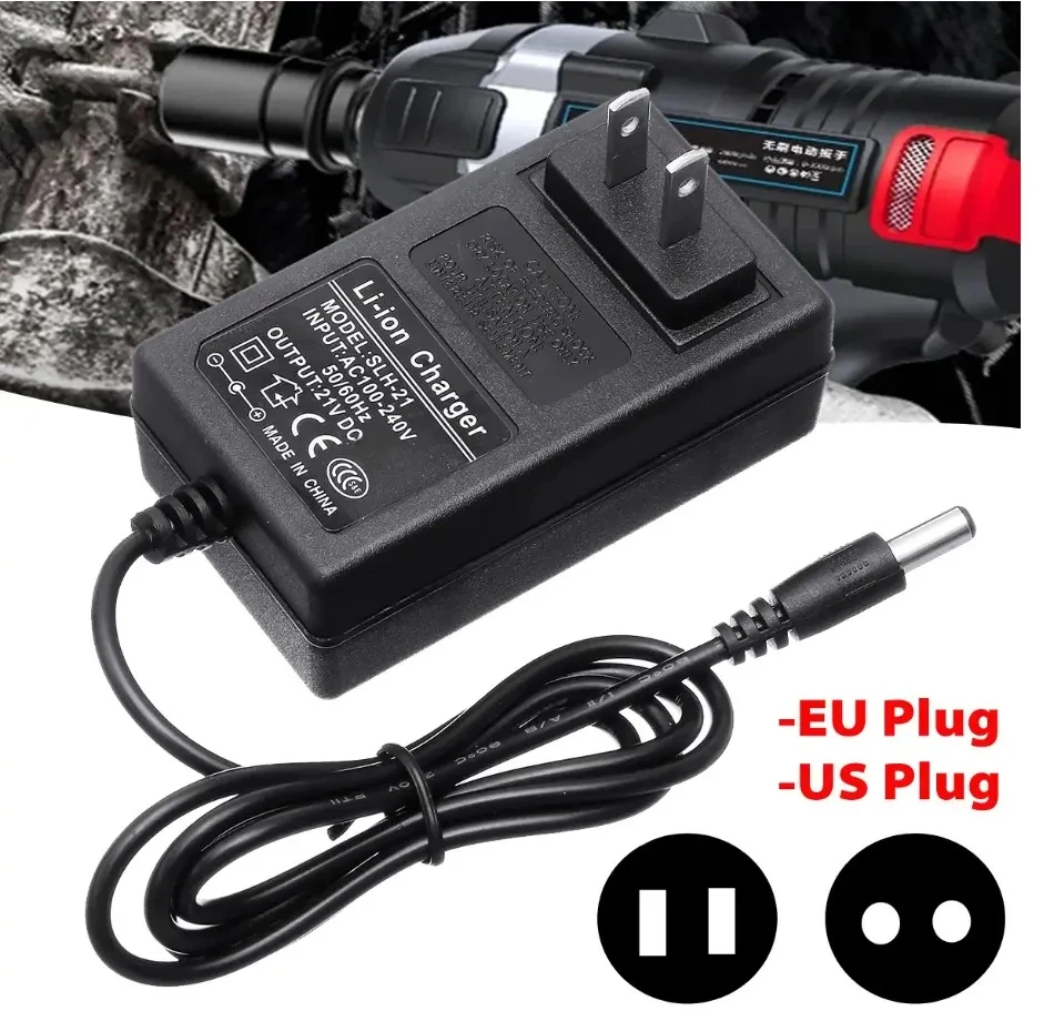 Chargeur universel pour perceuse au lithium, adaptateur secteur DC 21V, chargeur électrique, tournevis, prise EU, US, AU