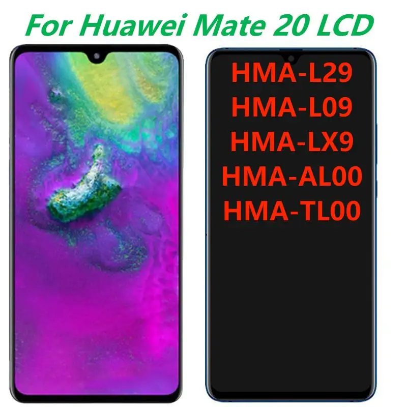 

For Huawei Mate 20 LCD Touch Screen Digitizer Assembly Parts Original 6.53'' HMA-L29 L09 LX9 AL00 TL00 LCD Display With Frame