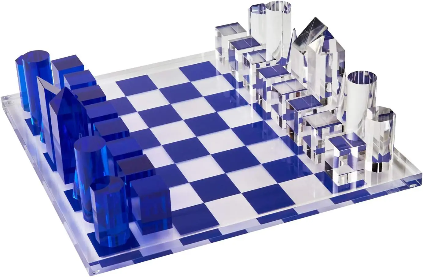 Design Elegant 13” Lucite Chess Set, Designer Lucite & Acrylic Pieces, Modern & Trendy, Multiple Options Available