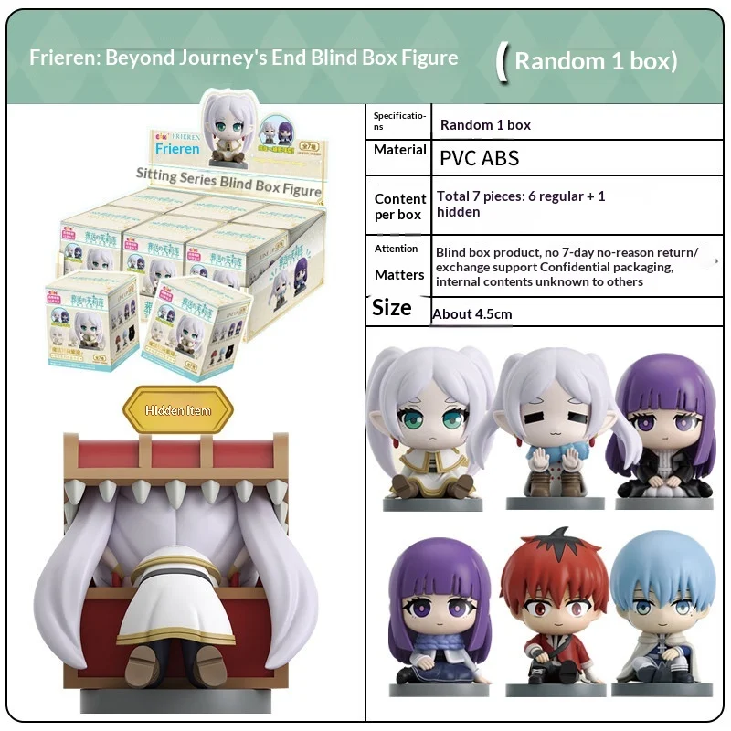 EAKI Blind Box Frieren Figuur Anime Collectible Model Bureaudecoratie Tweedimensionaal Merchandise voor Volwassen Anime Verzamelaars