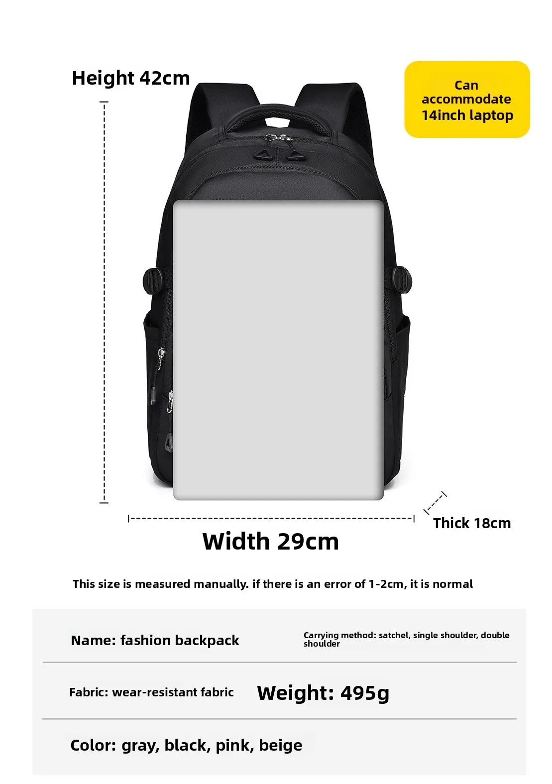 The New Business Backpack Is Simple and Versatile. It Is A Multi-functional, Waterproof and Large-capacity Computer Backpack