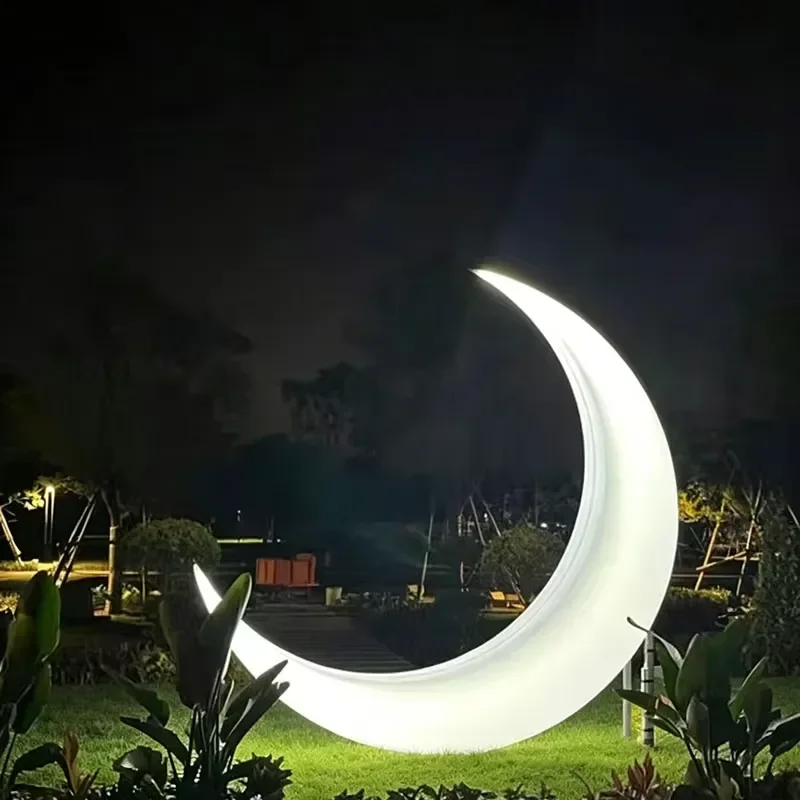 Plug-in Powered Large Moon Lamp IP65 Rated LED Dimmable PE Material Outdoor Glowing Decor Camping Landscape Benches Homestay