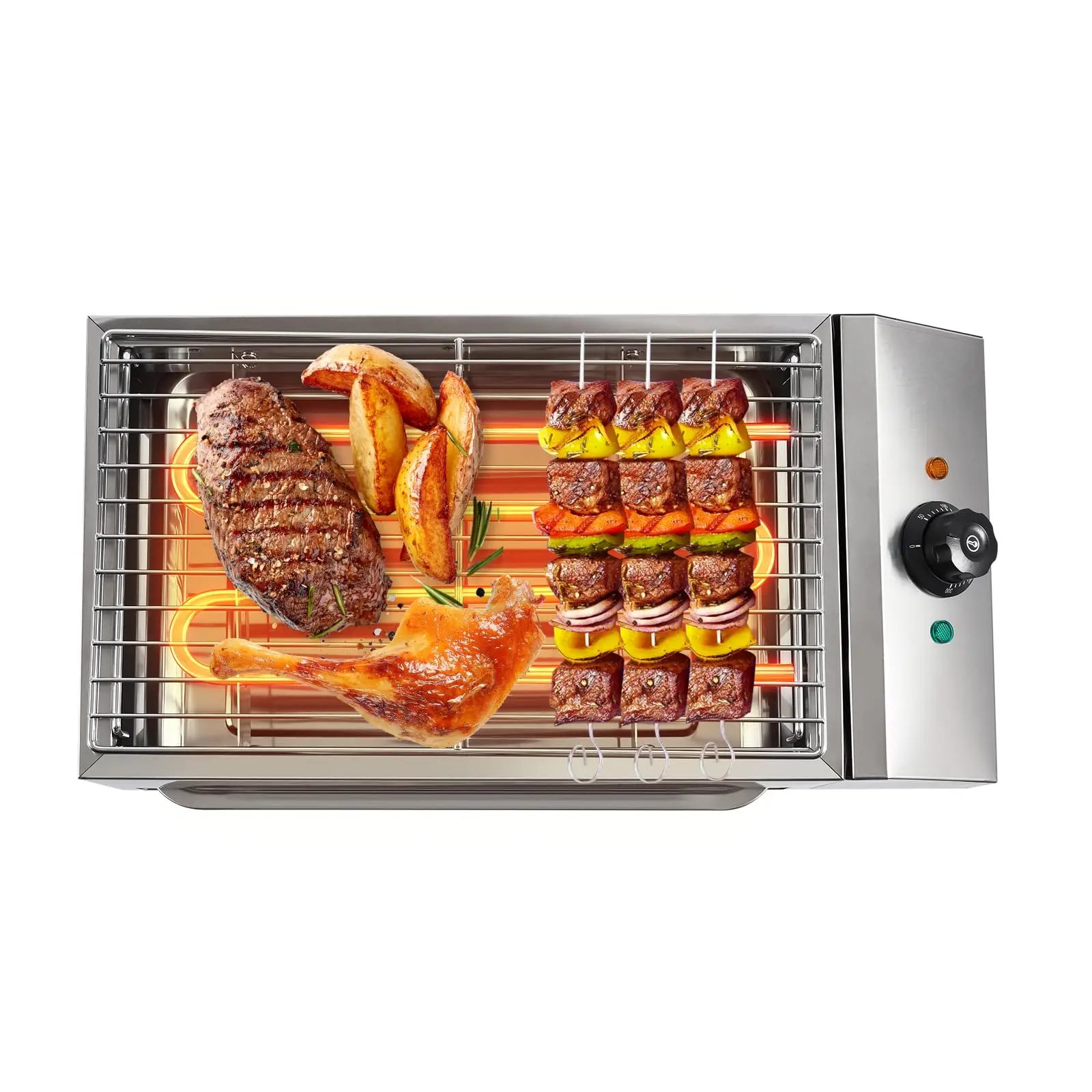 

1800W Countertop Electric Bbq Grill Commercial and Home Use Stainless Steel Barbecue Griddle Smokeless Portable Cooking Oven for