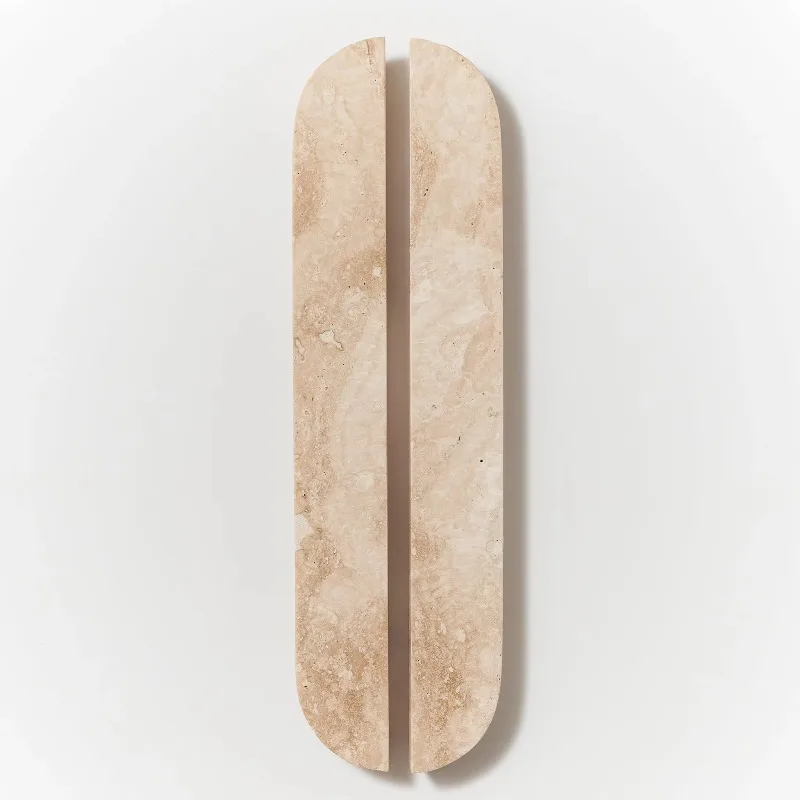 Warm beige travertine cabinet handle door long handle set