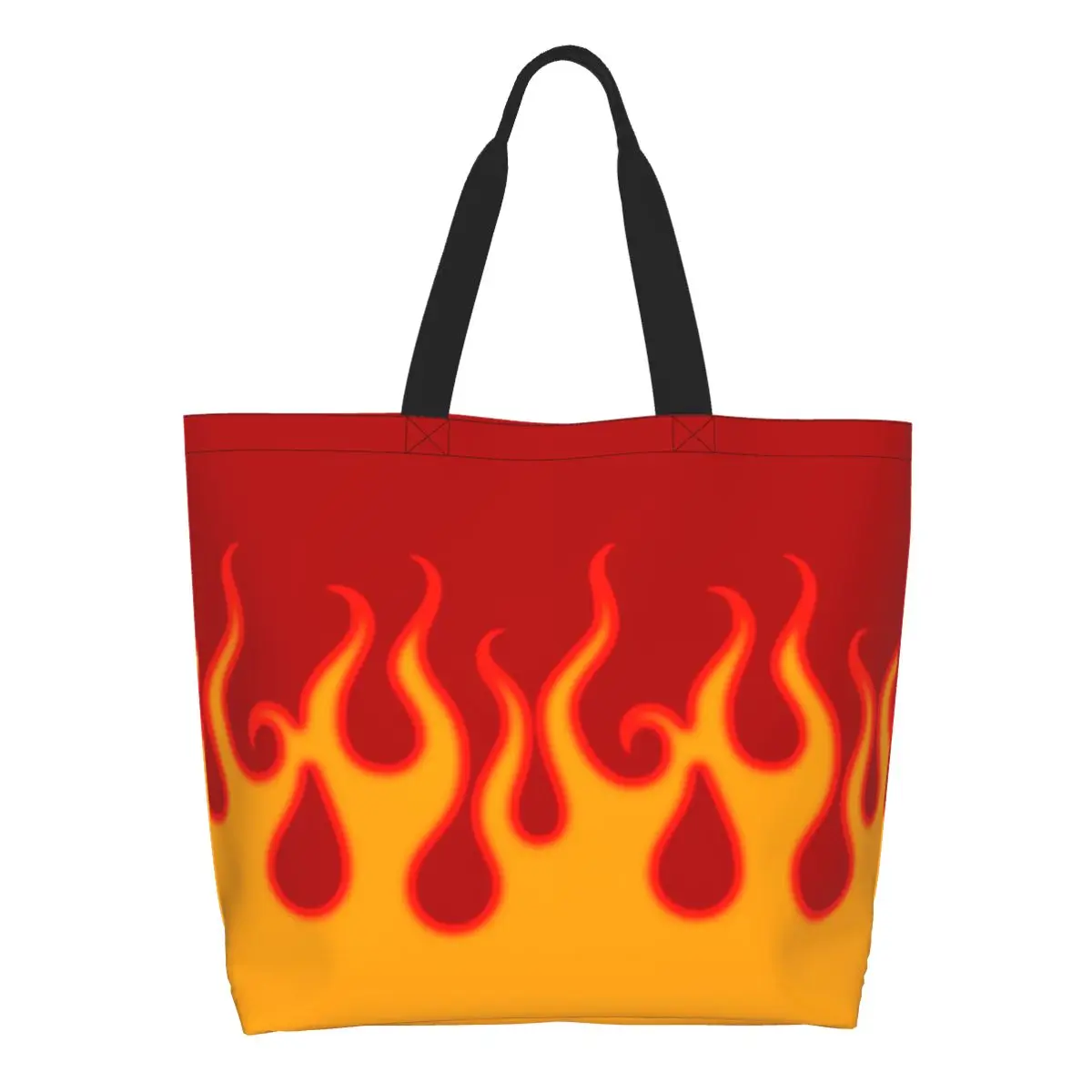 

Пользовательские забавные красные горячие огненные гоночные пламя сумки для покупок многоразовые холщовые сумки для покупок для продуктов