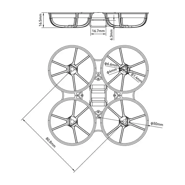 Für BETAFPV Meteor75 Pro O4 / Meteor65 Pro O4 Drohne O4 Air Unit Kamerahülle + 65mm/75mm Rahmen für Meteor65 Meteor75 Pro Drohnen – Detail 12