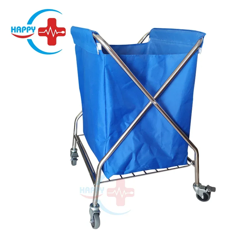 

HC-M055 Portable Stainless Steel Hospital Trolley for Dirty Article with wheels/trolley for dirty laundry