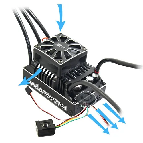 ZTW Beast Pro 300A Full Waterproof ESC 6-12S Lipo Built-in 8A BEC W/ Double Fan cooling system for 1/5 Buggy Truck Rc Car