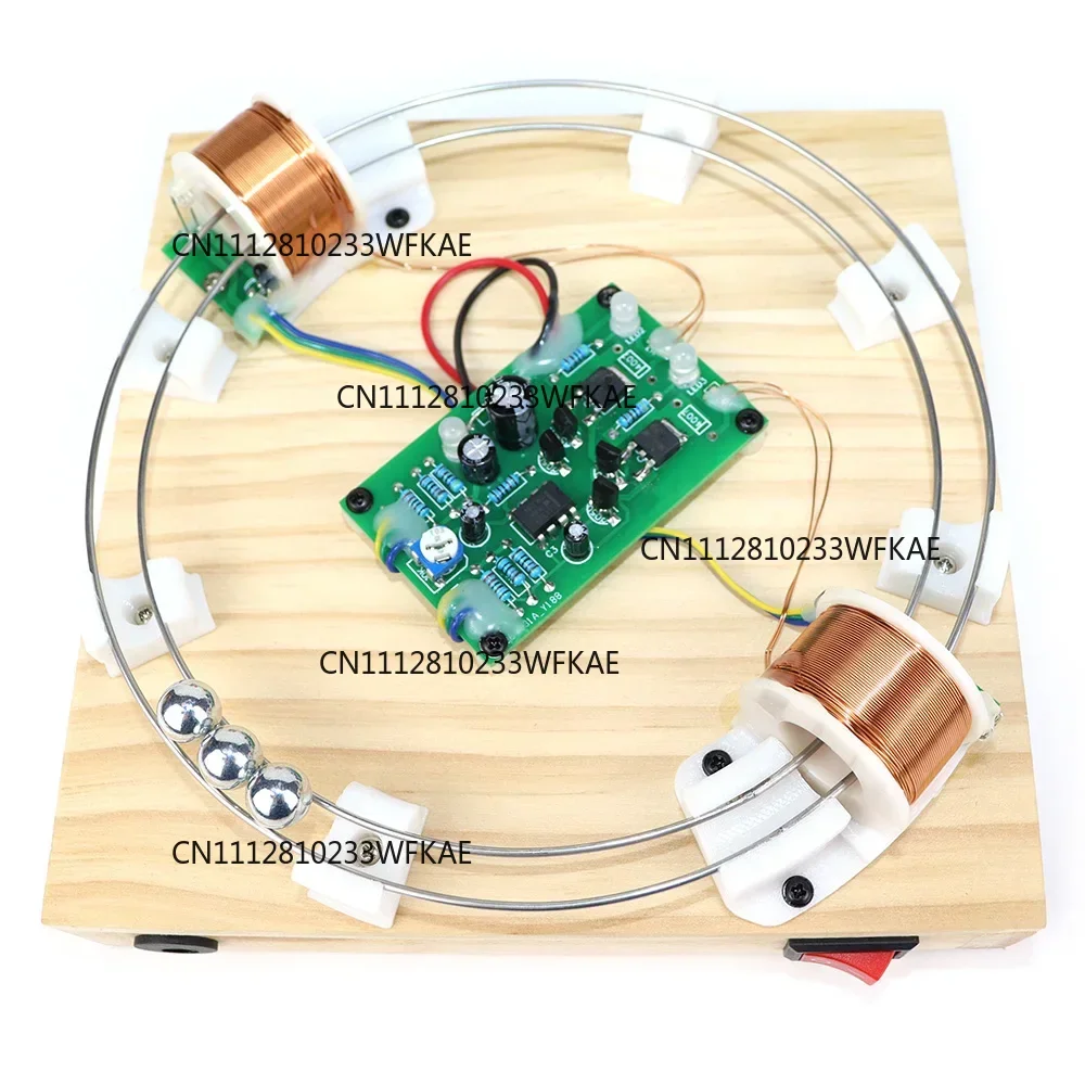 DIY Double/four Coil Electromagnetic Accelerator Particle Circular Motion Electromagnetic Induction Physics Experiment Model