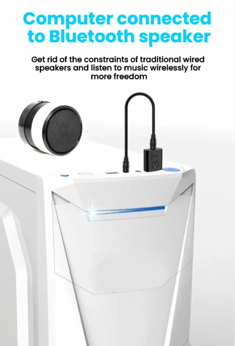 USB Bluetooth Adapter 2 in 1 Bluetooth 5.0 Transmitter Receiver With 3.5mm Cable Aux in for PC Laptop TV Car Music Stereo Audio