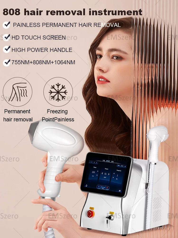 2024 latest high-power laser hairremoval machine Depiladora laser808NM soft skin safe painlesspemmanent hair removal