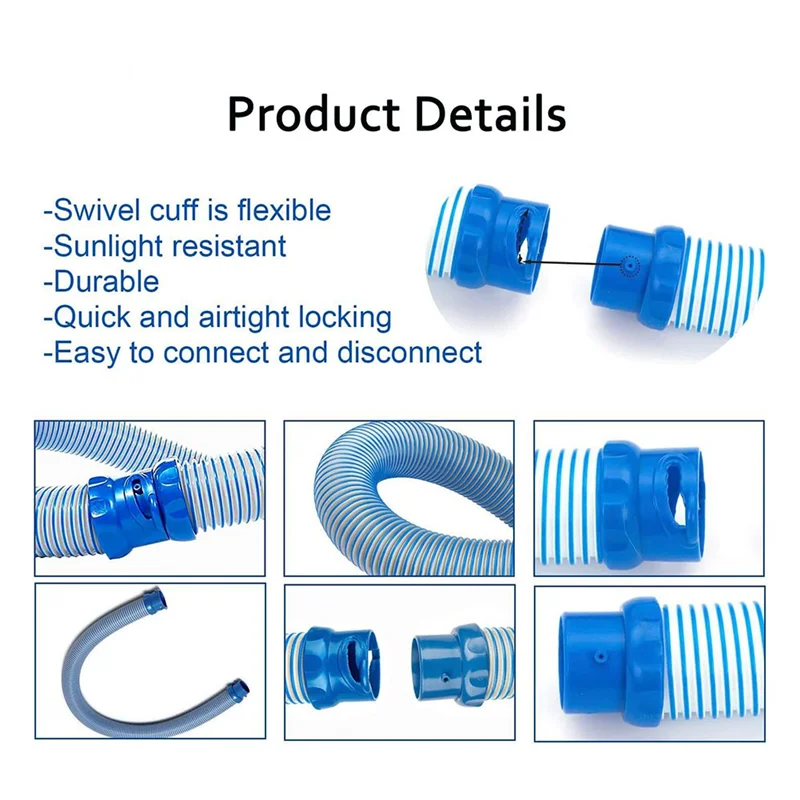 

Reliable 3 Piece Pool Cleaning Vacuum Hose Cleaner, Fast Twist Lock Hose Replacement Parts, Blue Twist Lock Hose Replacement Par