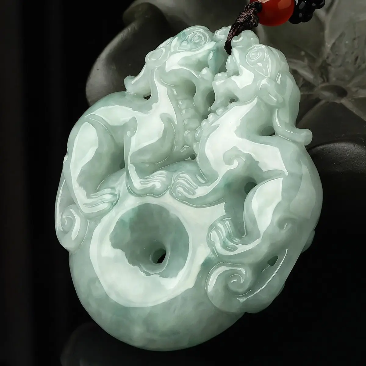 

Подвеска Pixiu с натуральной двойной пряжкой, подвеска Piqiu для мужчин и женщин, нефритовая подвеска