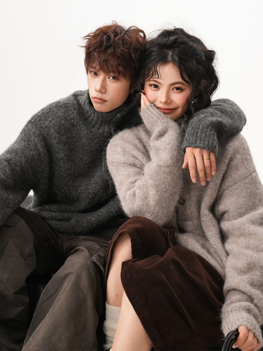 

Мужские пуловеры с меховым воротником, длинным рукавом, на подкладке, для зимних активностей, в винтажном норвежском стиле, теплые, из шерсти