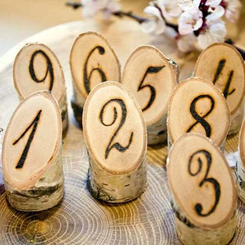 Wooden Number Plate Personalized Table Decorations Number Mark The Heart Of Place Table Decor Place Card Wedding