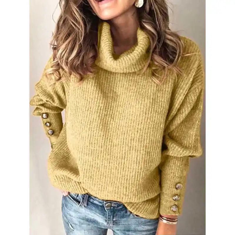 

Новинка 2023: Осенне-зимний свитер с высоким воротом, свободные женские модные шорты с низкой талией, одежда из бамбукового волокна, премиум-класс для женщин.