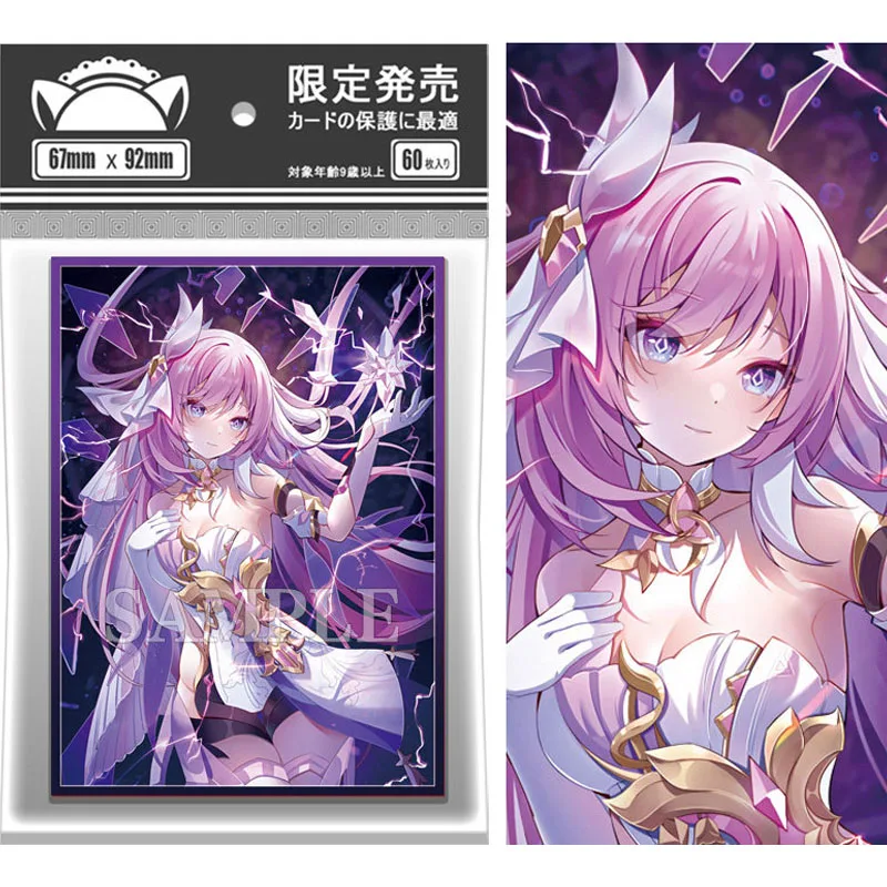 60pcs/set Honkai Impact 3 Elysia Flash Card Sleeve Anime Game Collection Card Protective Cover Gift Toy 67*92mm