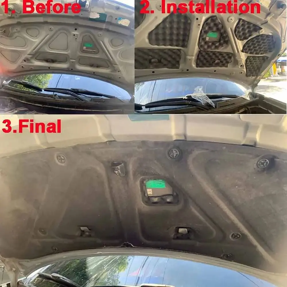 1Pcs Self Adhesive Car Sound Deadener Mat Sound Proofing High Density Acoustic Insulation Cushion 100x50x2cm Foam Cotton