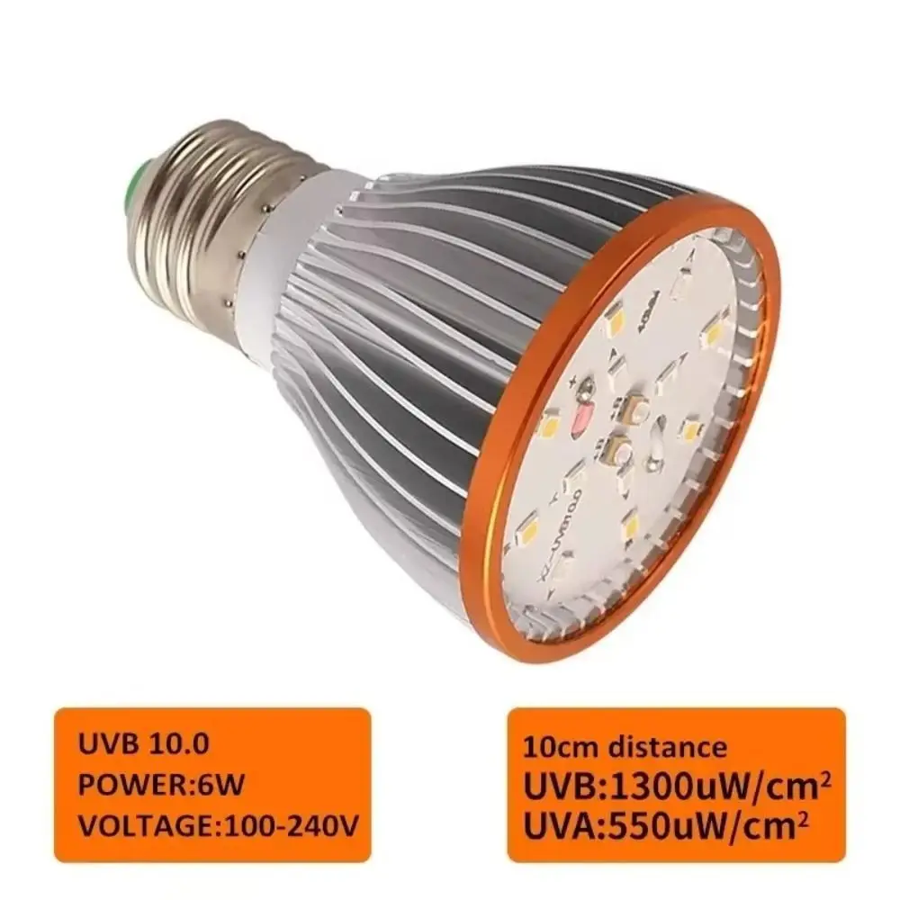 LED الزواحف ضوء لمبة الطيف الكامل 5.0/10.0 E27 تررم مصباح UVA UVB الإضاءة الصغيرة الحيوانات الأليفة التدفئة لمبة العلاج للرؤية الليلية